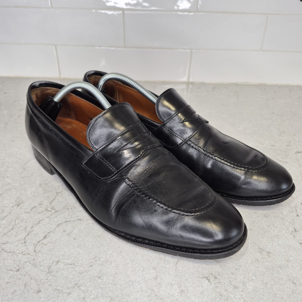 Allen Edmonds Lake Forest Loafers Shoes Black Leather Hand Crafted in USA  12 D